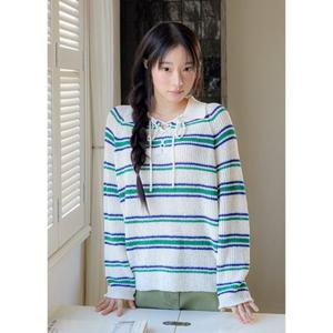 [올리브데올리브] 올리브데올리브 (OK6MP319) 네크스트랩 스트라이프 풀오버 OK6MP319