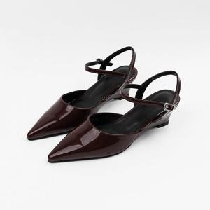 [신난다슈] 여성 구두 슬링백 힐 5cm 여자 스틸레토 펌프스 뮬 웨지굽 미들힐 FL261522 와인