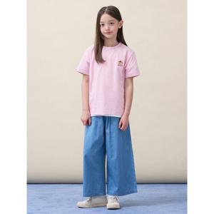 [빈폴키즈] [Essential] 달이 라운드 반소매 티셔츠  라이트 핑크 (BI6242GE1Y)