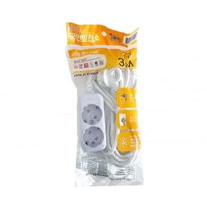 현대 멀티탭 접지 2구 3M 10A HM10-23/차단버튼없음 (1개)