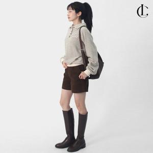 엘케이트 여자 봄 코튼 스트라이프 버튼 카라 긴팔 단가라 배색 티셔츠 LCR126