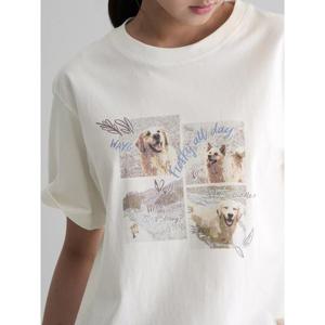 (356242WC10) [에잇세컨즈] DTP 그래픽 반소매 티셔츠  아이보리