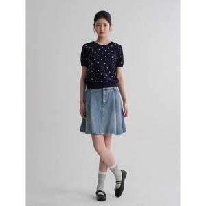 (356351CC2R) [에잇세컨즈] 도트 반팔 풀오버  네이비