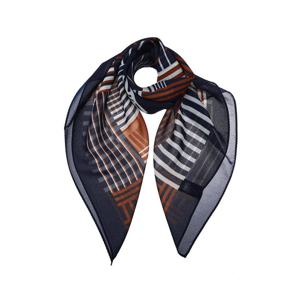 [헤지스ACC]네이비 스트라이프 사각 쉬폰 스카프 HISC6E805N2