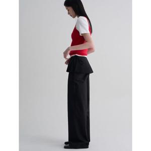 (356321CC15) [에잇세컨즈] 코튼 플리츠 스커트 팬츠  블랙