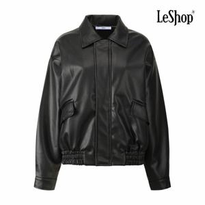 [르샵] 루즈핏 페이크 레더 더블 클로징 자켓 (BQ3JK003A)
