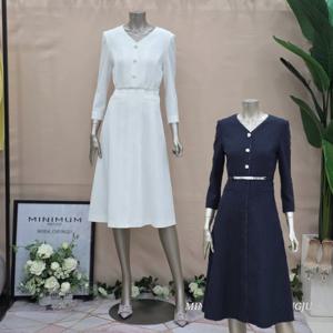 [미니멈]MD 브이넥 스티치 플레어 원피스  MD MMYBAWO3180_CJ