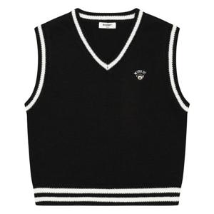 [에꼴리에]MARIO남아 라인 배색 브이넥 니트 베스트 24A3001_BK