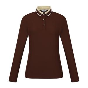 M 핑골프웨어 NQC 121E3TO281_BR 여성 카라 배색 긴팔 티셔츠