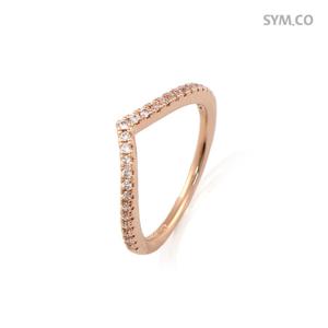 판도라 186316CZ 쉬머링 로즈골드 톤 큐빅 장식 쉬머링 여자 실버 반지 d