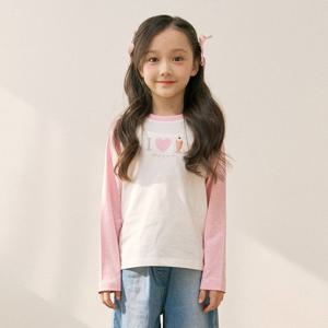 [로엠걸즈(아동)]도트 라글란 배색티셔츠 RGLA2614C