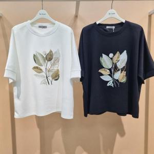 라티움 HC34 신축성좋은품넓은비즈트리루즈핏5부여성티셔츠 T2623Ts03