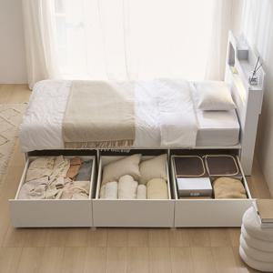 파로마 베이 바뉴 LED 빅서랍 수납 침대 프레임 SS+유로탑P70T