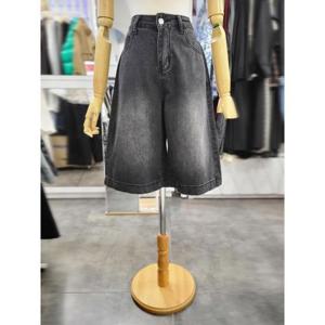 밸리걸 세이브존01 봄 여름 블랙 워싱 버뮤다 데님 팬츠 620810