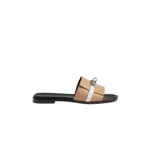 에르메스 줄리아 샌들 카프스킨   팔라듐 하드웨어 베쥬 나투라 블랑 H231056ZBA