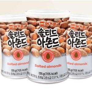 (머거본) 머거본 솔티드 아몬드 135g 간식 과자 초