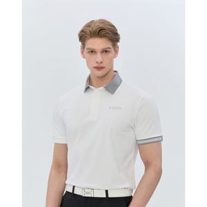 헤지스 골프 26SS 화이트 남성 피케 반팔 카라 티셔츠 HUTS6B301OW
