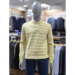 런던포그 세이브존04 춘추 베이지 가로줄 레이어드 셔츠니트 LORNA456a