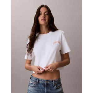 [캘빈클라인 진]여성 CK 크롭 반팔티셔츠 화이트 47G850G (47G850G-YAF)