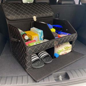 자동차 2층 가죽 트렁크정리함 수납함 대용량 용품