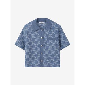 [쥬크]로고 디테일 자카드 반팔 자켓 가디건 Z262KSL012