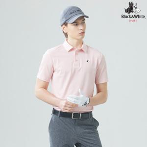 [블랙앤화이트]남성 솔리드 써커 반팔 티셔츠 9626GZSN_PINK