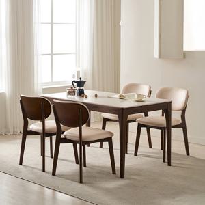 [삼익가구]시에나 포세린 통세라믹 4인용 원목 1400 식탁세트(의자4)