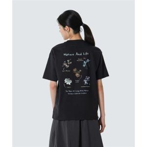 스노우피크 SNOWPEAK APPAREL 코튼 여성 플라워 그래픽 반팔 티셔츠 (S26MWFTS67) Dark Charcoal S26MWFTS67DC 406543