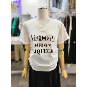 밸리걸 세이브존01 레터링 브이넥 옆셔링 반팔 티셔츠 826020