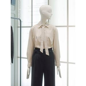 [쥬크] 코튼 블렌드 타이 블라우스(Z253MSC009) Z253MSC009