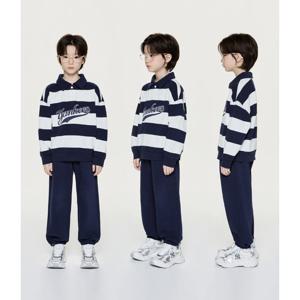 [엠엘비키즈] MLB키즈 럭비 스트라이프 카라 맨투맨세트 (7AS2V026150NYS) 7AS2V026150N