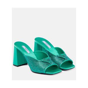 프라다 크리스털 임벨리시드 새틴 뮬 P00720628