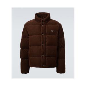 프라다 컨버터블 코튼 코듀로이 다운 재킷 P01129462