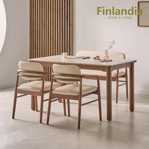 [비밀] 핀란디아 스터닝 세라믹 4인 식탁세트(의자2벤치1)