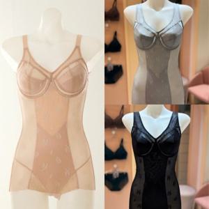 [비너스 란제리] (A컵B컵)답답하지 않고 시원한 미디움 타입 문직 사틴 패드 복부 몸매 보정 올인원 (VBTM140A_B) VBTM140AB000