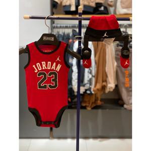 [플레이키즈프로] 나이키키즈 25 F W 베이비 조던 23 로고 비니 양말 롬퍼 3PCS 세트 바디 수트 2컬러 N253UU808P N253UU808P