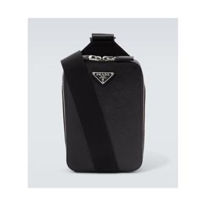 프라다 로고 레더 숄더 백 P00817288