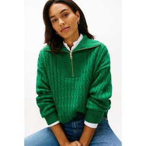 [타미힐피거 여성] 케이블 하프 집업 스웨터(T22G0KTO030WT1) T22G0KTO030WT1