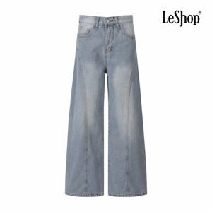 [르샵] 라운딩 절개 와이드 데님 팬츠 (BQ3PT022A)