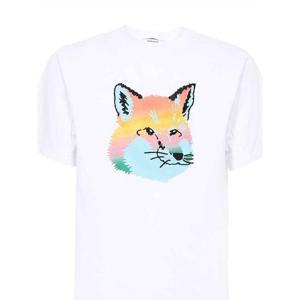 라프리마 메종키츠네 VIBRANT 폭스 헤드 이지 티셔츠 바이브런 KM00118KJ0008 P100