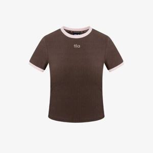 [휠라]휠라반팔티 GQT FS2ITH2252F-BRN 골지 캡내장 크롭 반팔티