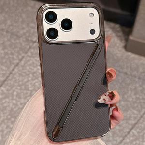 아이폰14 프로 맥스 럭셔리패턴 터치펜 포함 펜슬롯 가죽 케이스