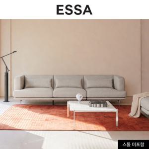 [에싸] 코르티나 4인 리브 패브릭 소파+막대쿠션3개
