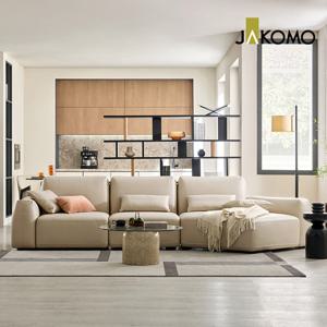 [런칭+40주년특가][자코모]아르모 모듈 4인 다각형카우치형 천연면피 소가죽 소파+쿠션4개