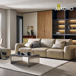 [런칭+40주년특가][자코모]아르모 모듈 4인 천연면피 소가죽 소파+스툴+쿠션4개