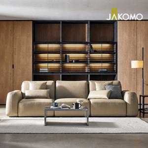 [런칭+40주년특가][자코모]아르모 모듈 4인 천연면피 소가죽 소파+쿠션4개