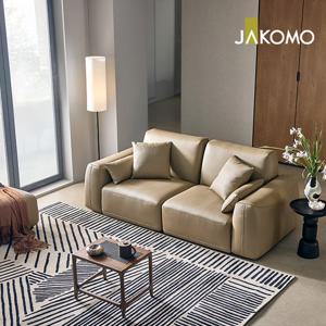 [런칭+40주년특가][자코모]아르모 모듈 3인 천연면피 소가죽 소파+스툴+쿠션4개