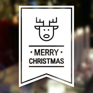 크리스마스 눈꽃 스티커 장식/심플 플래그 루돌프