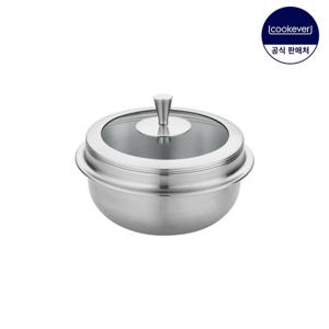 쿡에버 누보 인덕션 통3중 스텐 뚝배기 글라스 14cm