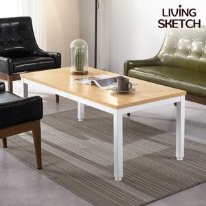 [리빙스케치] 보브 1200 높은 소파테이블 화이트 네츄럴 입식 거실테이블 상담 응접 사무실 테이블